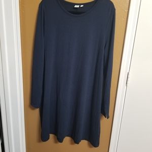 Blue long sleeve loose dress